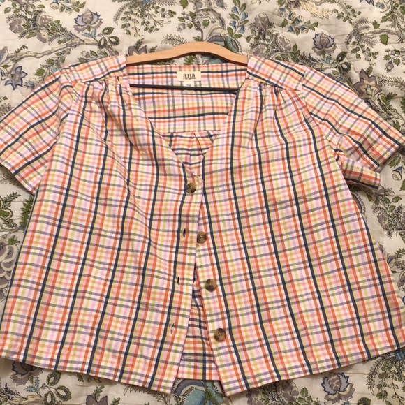 ana Gingham Button Down Blouse - Picture 3 of 4